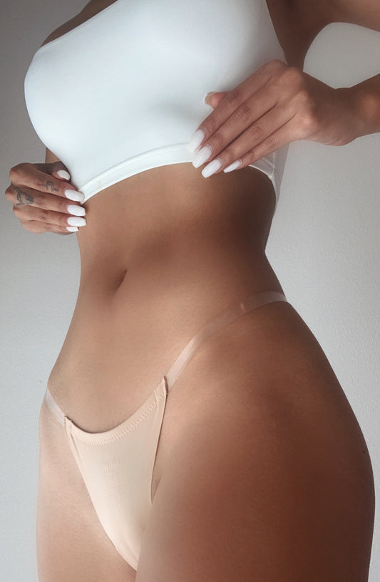 Tanga Transparente Sem Costura - Nude