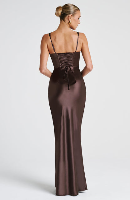 Vestido Maxi Shae - Castanho-Ameixa