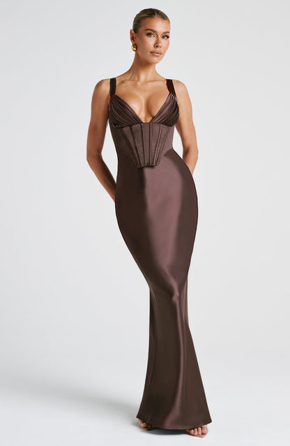 Vestido Maxi Shae - Castanho-Ameixa