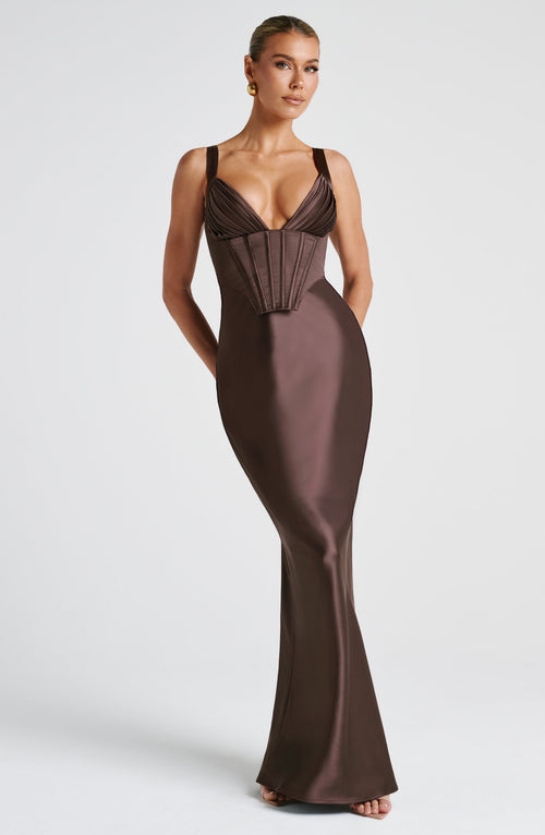 Vestido Maxi Shae - Castanho-Ameixa