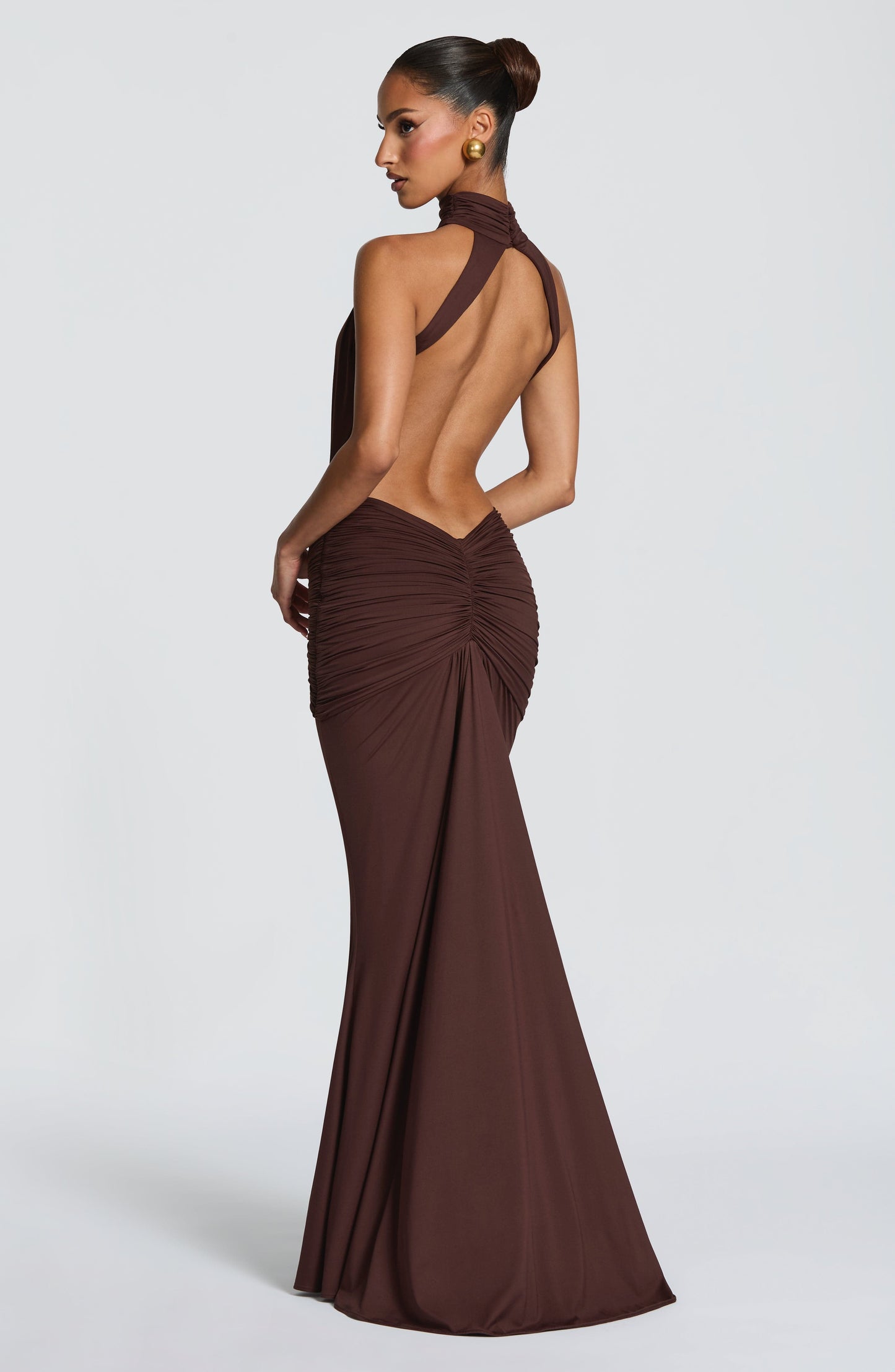 Vestido Comprido Thekla - Castanho Ameixa