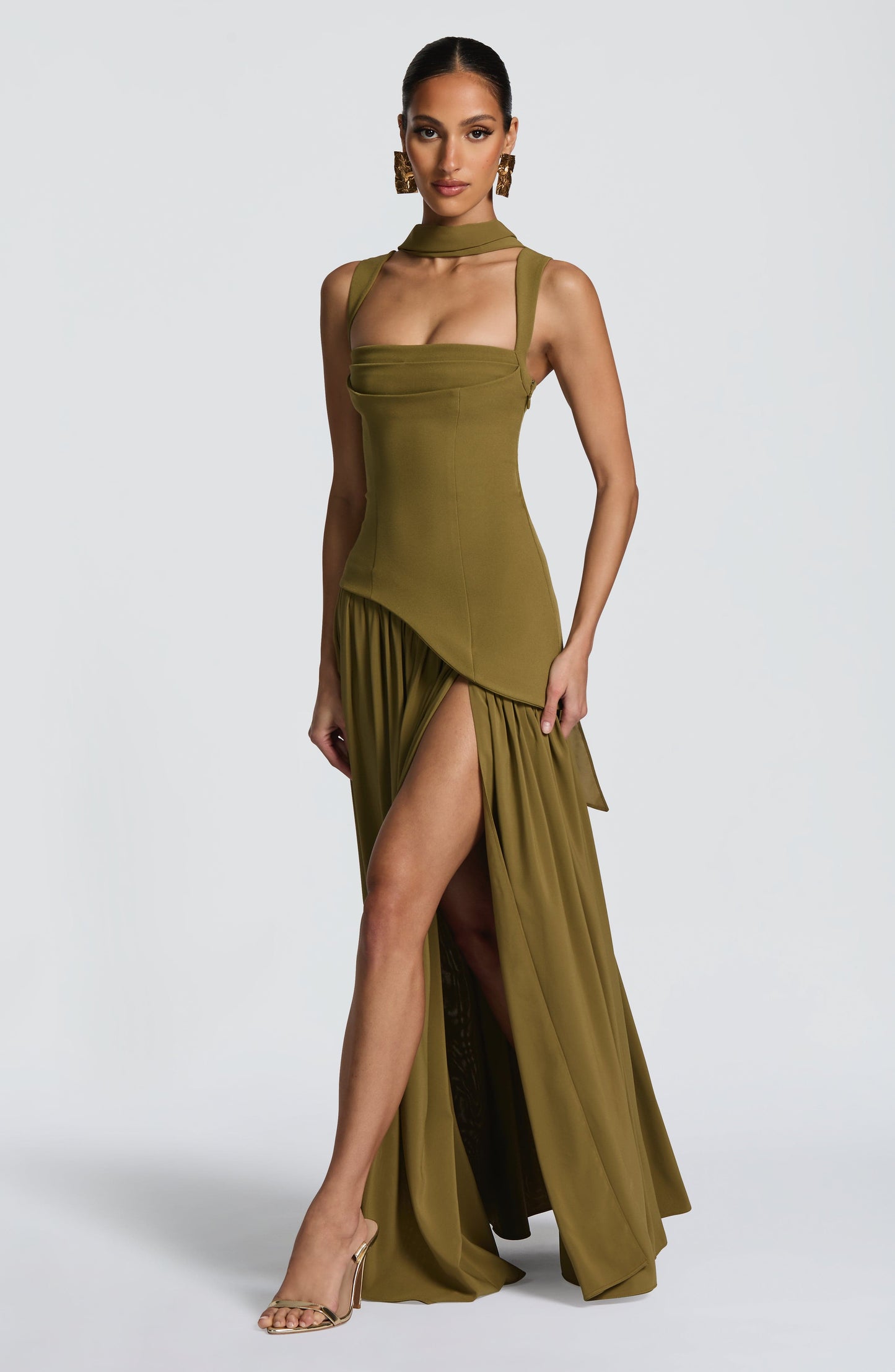 Tullulah Maxi Dress - Verde-azeitona Escuro
