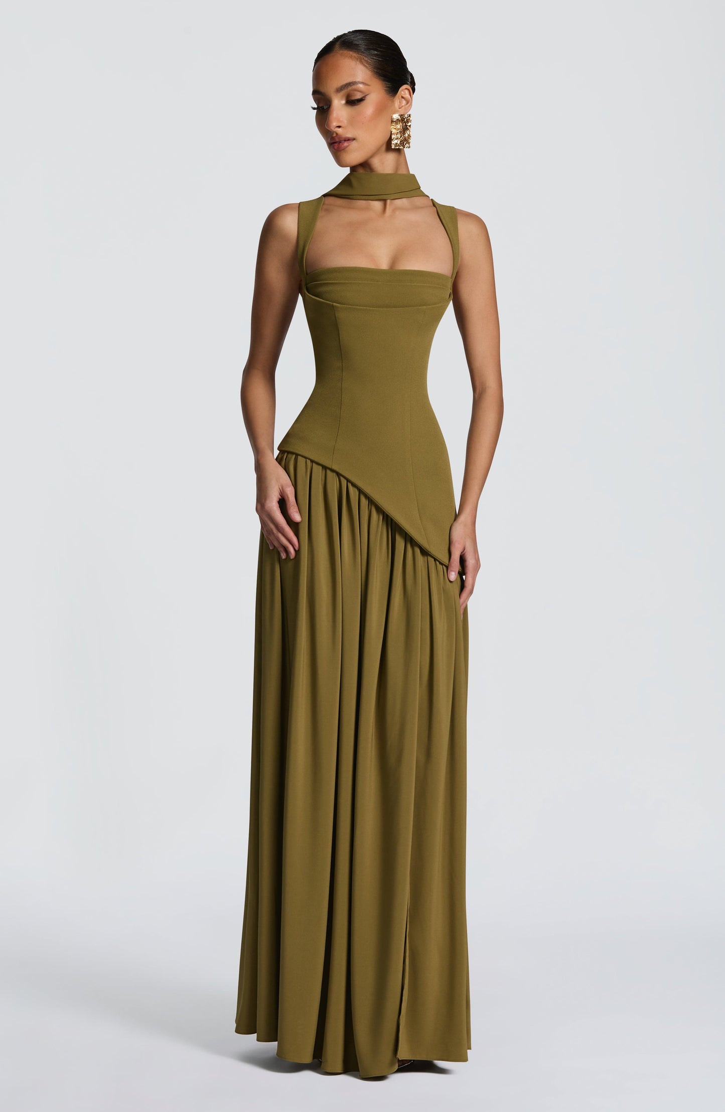 Tullulah Maxi Dress - Verde-azeitona Escuro