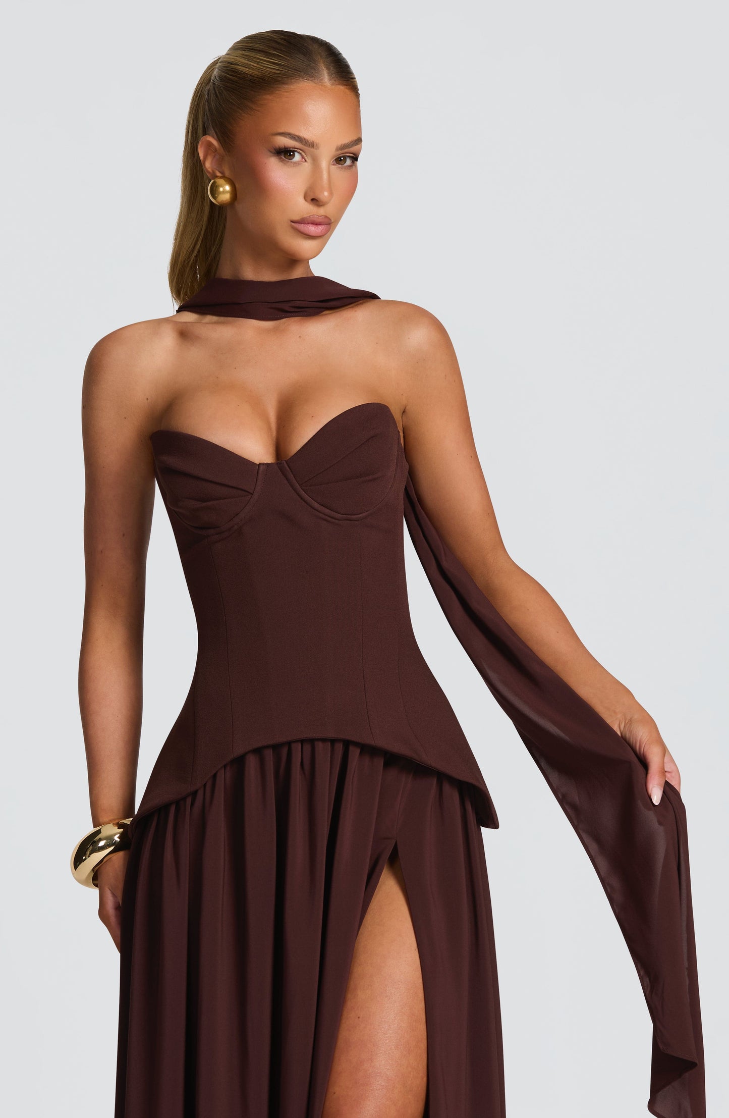 Vestido Maxi Vietta - Castanho Ameixa