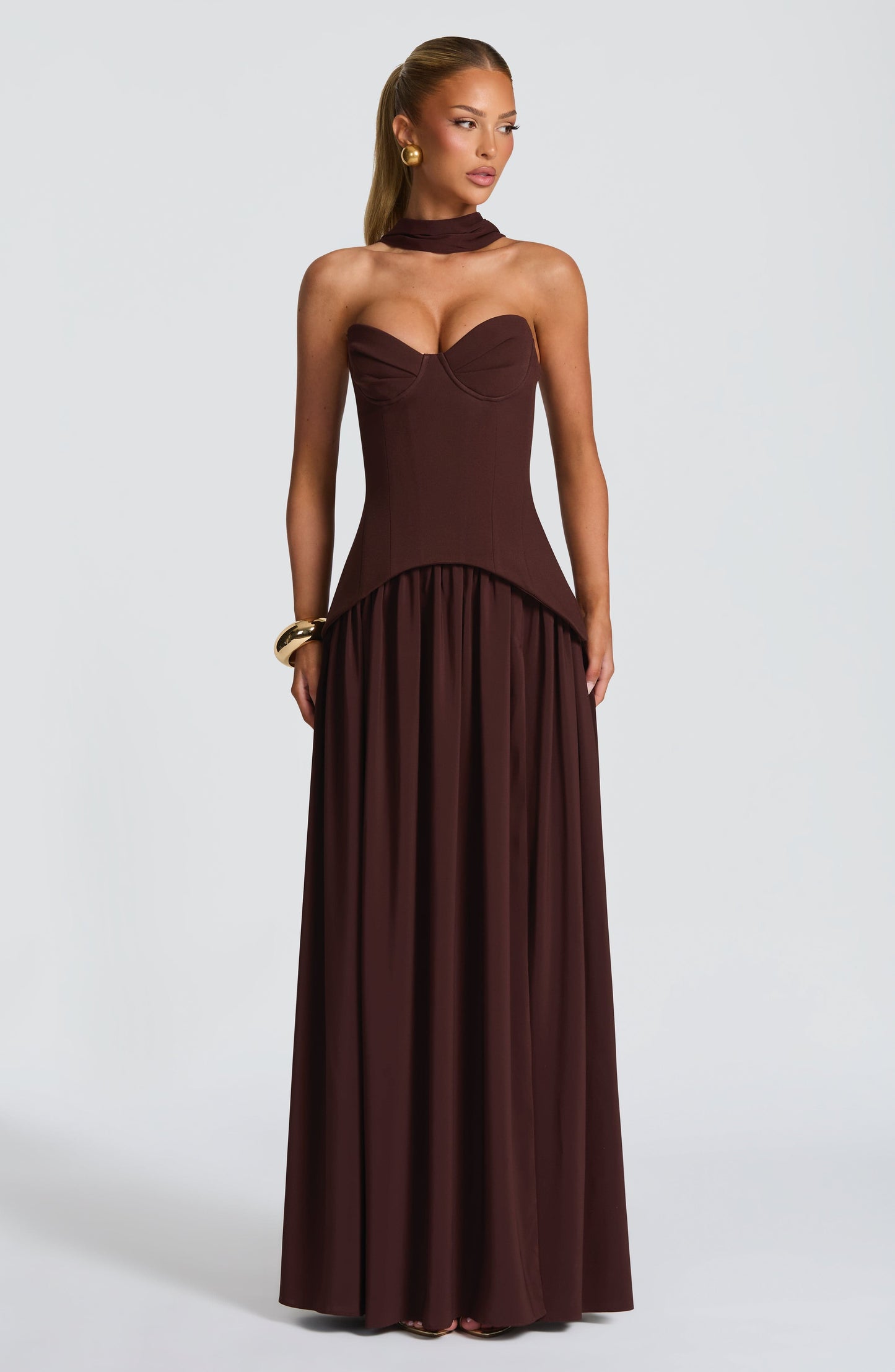 Vestido Maxi Vietta - Castanho Ameixa