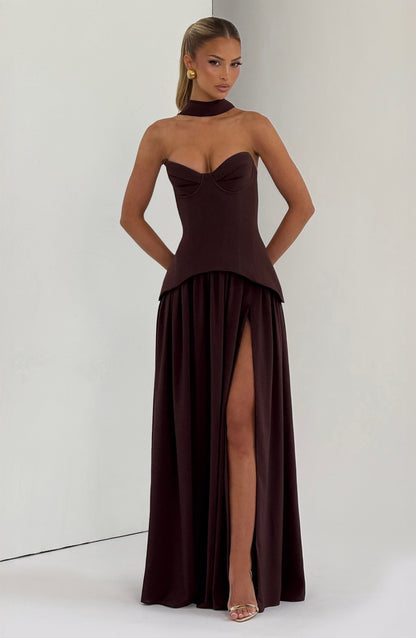 Vestido Maxi Vietta - Castanho Ameixa