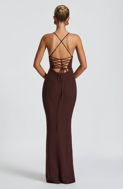 Vestido Xanthe Maxi - Castanho Ameixa