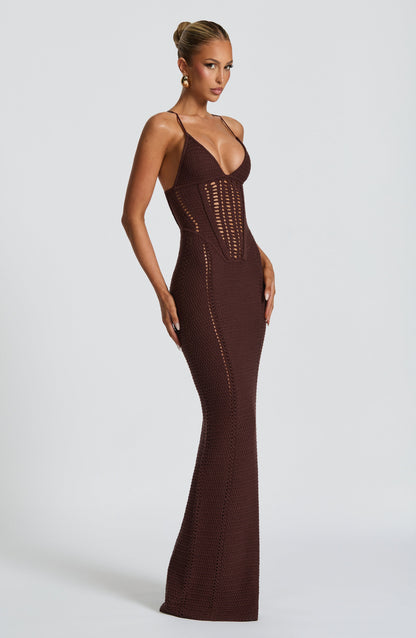 Vestido Xanthe Maxi - Castanho Ameixa