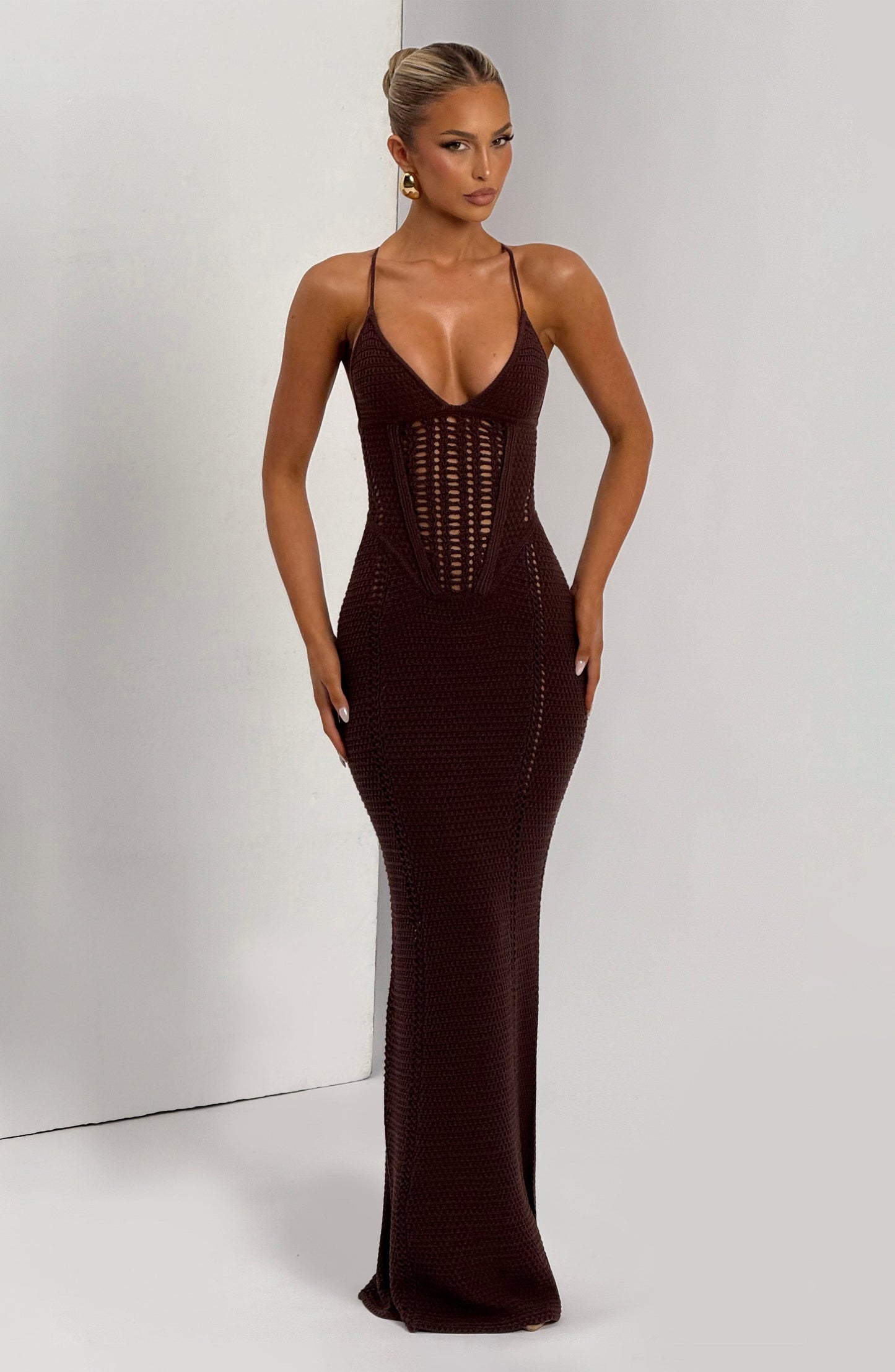 Vestido Xanthe Maxi - Castanho Ameixa