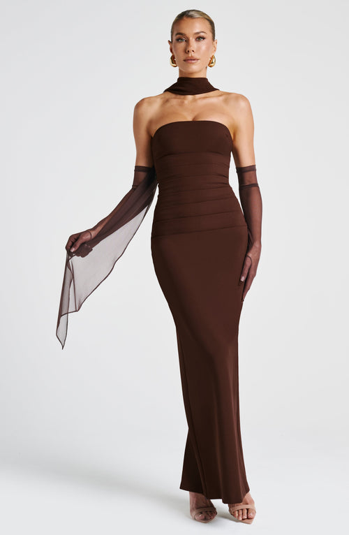 Yulia Maxi Dress - Castanho Ameixa