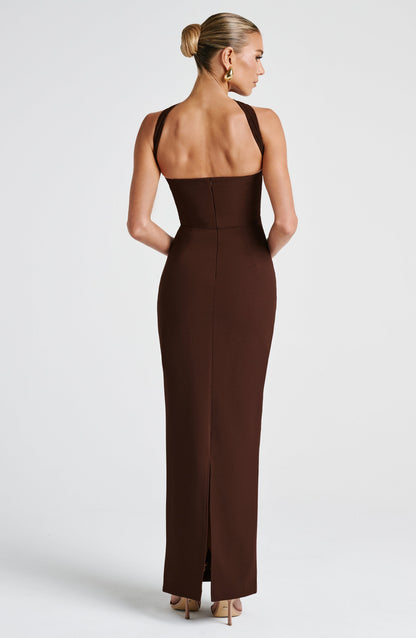 Yulia Maxi Dress - Castanho Ameixa
