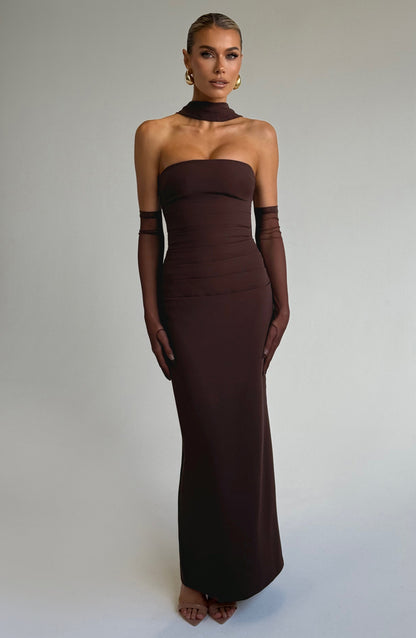 Yulia Maxi Dress - Castanho Ameixa