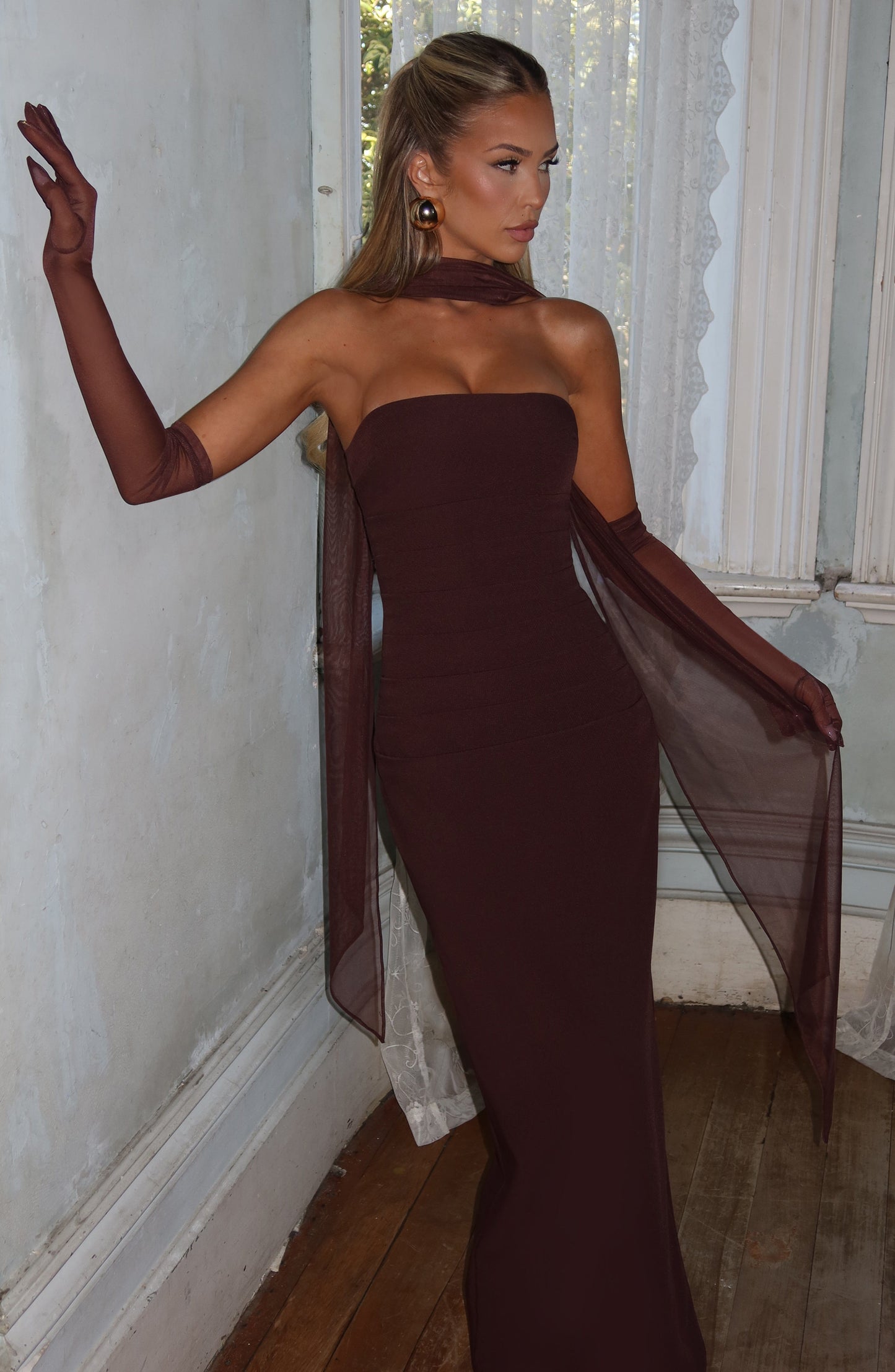 Yulia Maxi Dress - Castanho Ameixa