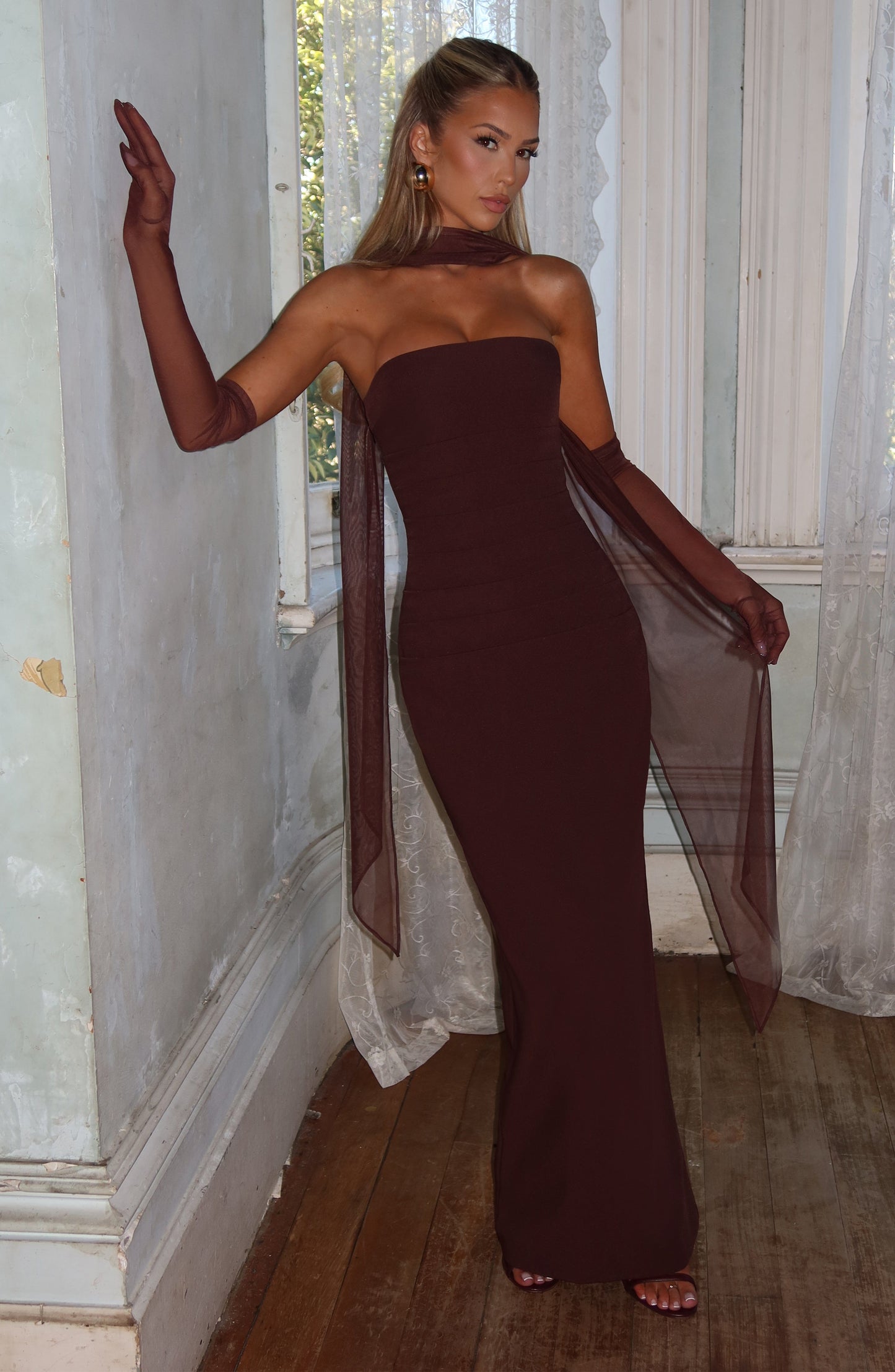 Yulia Maxi Dress - Castanho Ameixa