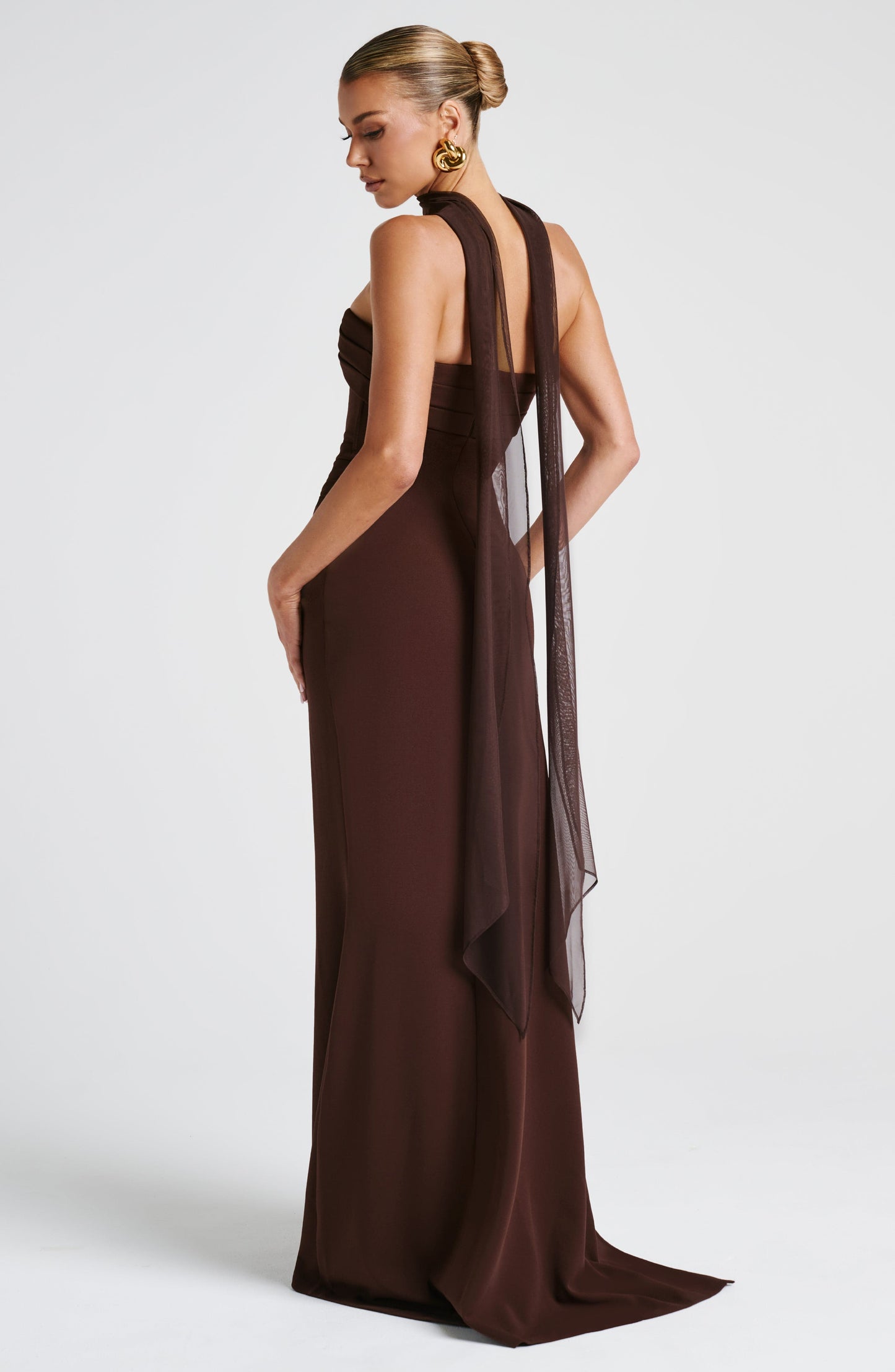 Zafira Maxi Vestido - Castanho Ameixa
